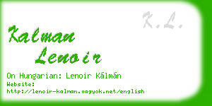 kalman lenoir business card